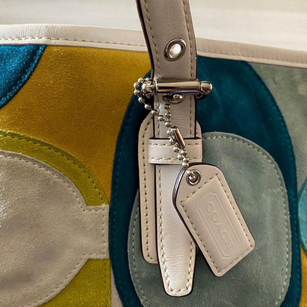 Coach Optic C Patchwork Suede Tote - image 5